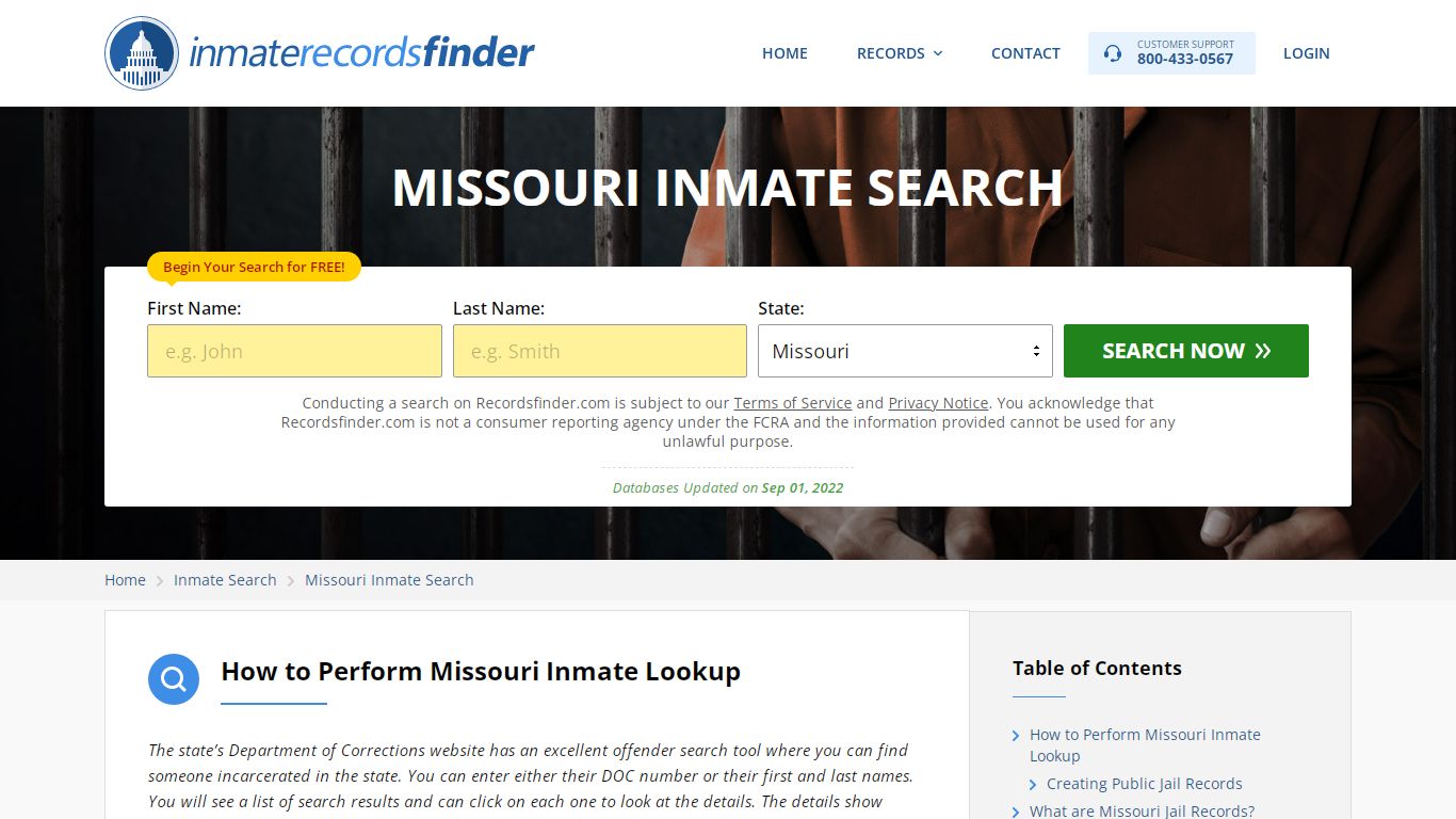 Missouri Inmate Search - Jail & Prison Records Online